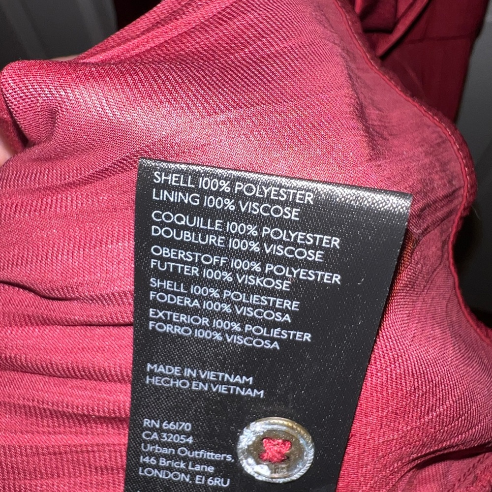 NEW Anthropologie Satin Tiered Button-Front Adjustable Maxi Dress, Red, Medium - Picture 10 of 12